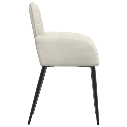 Sedie da pranzo 4 pcs Velluto Crema 57 x 50 x 85 cm | homemem39