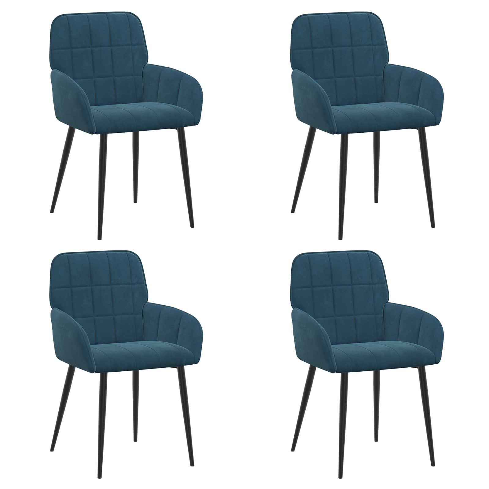 Sedie da pranzo 4 pcs Velluto Blu 57 x 50 x 85 cm | homemem39