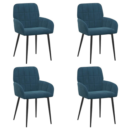 Sedie da pranzo 4 pcs Velluto Blu 57 x 50 x 85 cm | homemem39