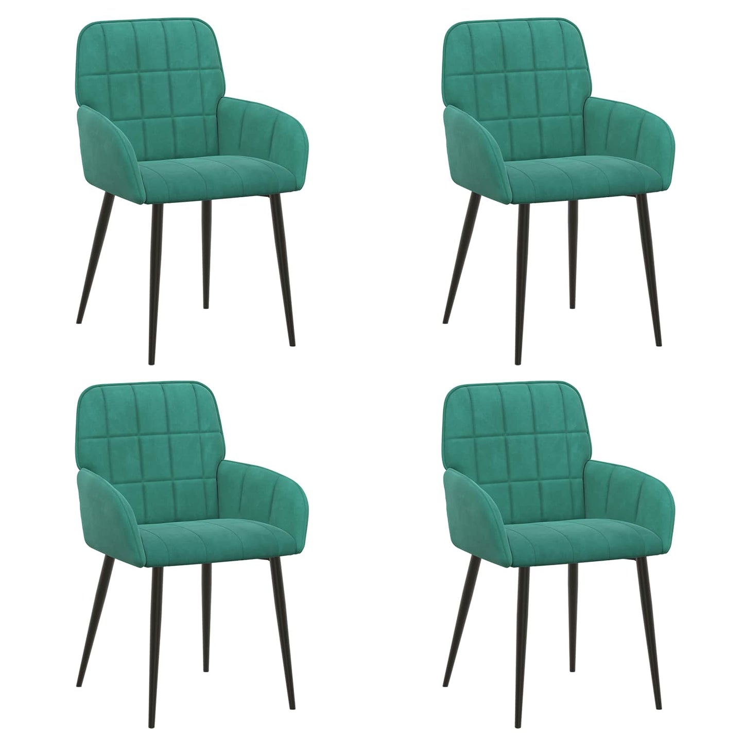 Sedie da pranzo 4 pcs Velluto Turchese 57 x 50 x 85 cm