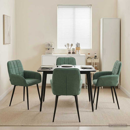 Sedie da pranzo 4 pcs Velluto Verde Mare 57 x 50 x 85 cm | homemem39
