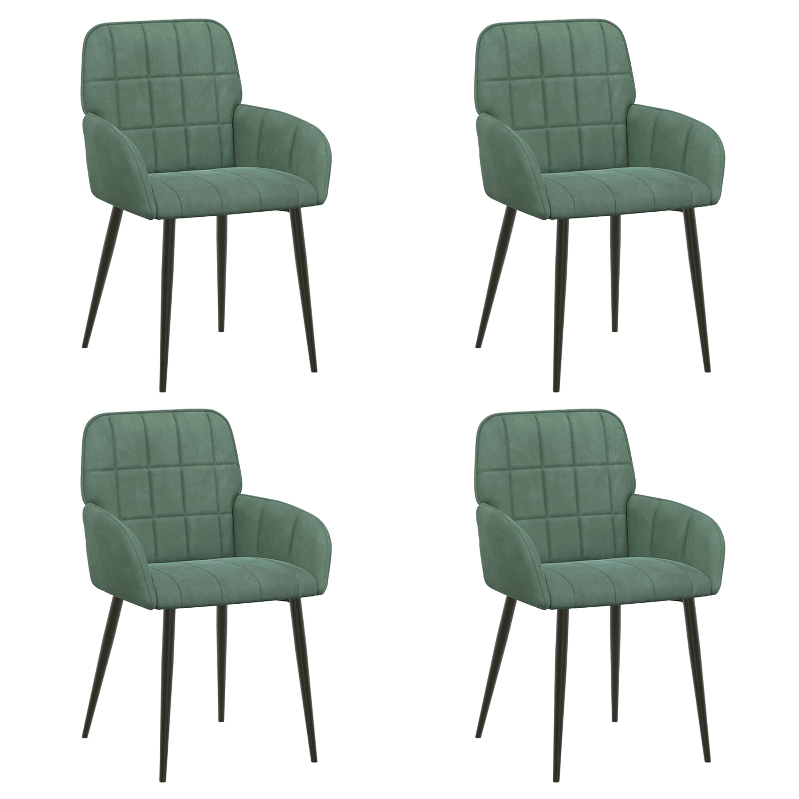 Sedie da pranzo 4 pcs Velluto Verde Mare 57 x 50 x 85 cm | homemem39