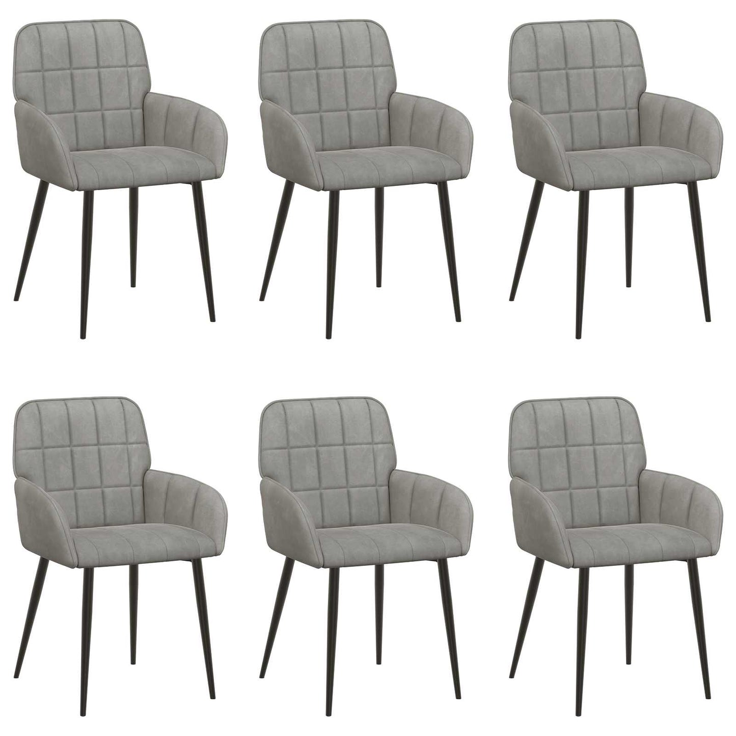 Sedie da pranzo 6 pcs Velluto Grigio Chiaro 57 x 50 x 85 cm | homemem39