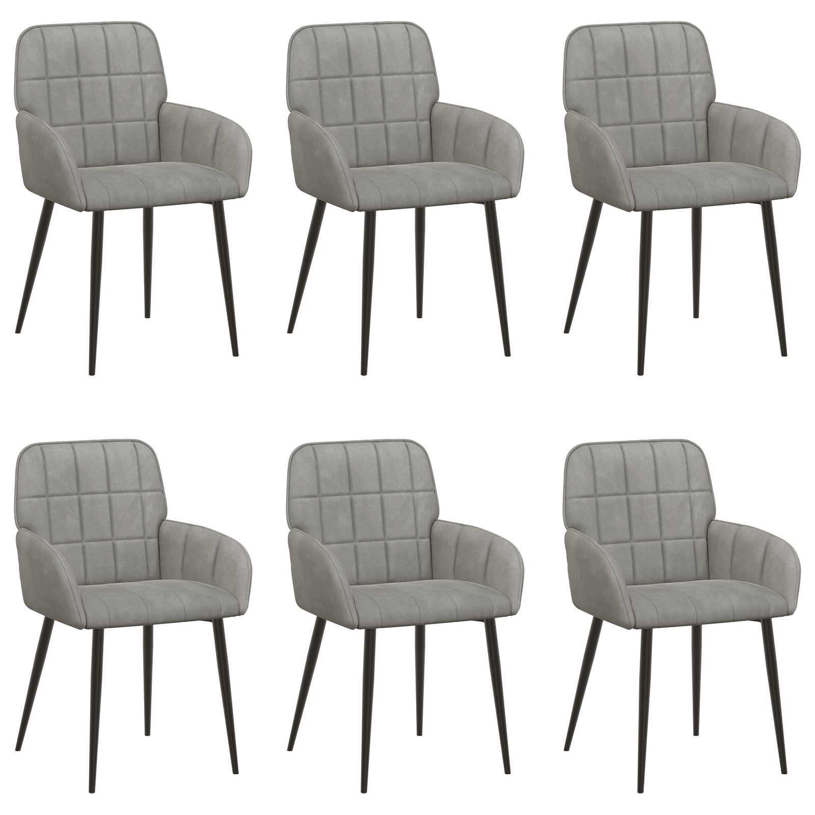 Sedie da pranzo 6 pcs Velluto Grigio Chiaro 57 x 50 x 85 cm | homemem39