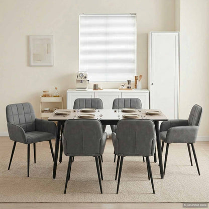 Sedie da pranzo 6 pcs Velluto Grigio Scuro 57 x 50 x 85 cm