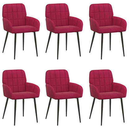 Sedie da pranzo 6 pcs Velluto Rosso Vino 57 x 50 x 85 cm | homemem39