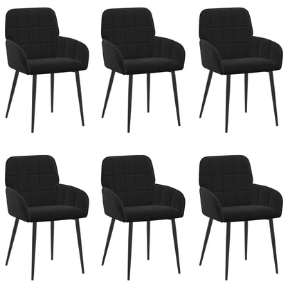 Sedie da pranzo 6 pcs Velluto Nero 57 x 50 x 85 cm | homemem39