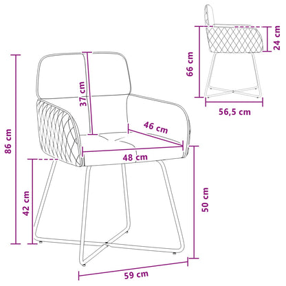 Sedie da pranzo 4 pcs Velluto Rosa 59 x 56,5 x 86 cm | homemem39