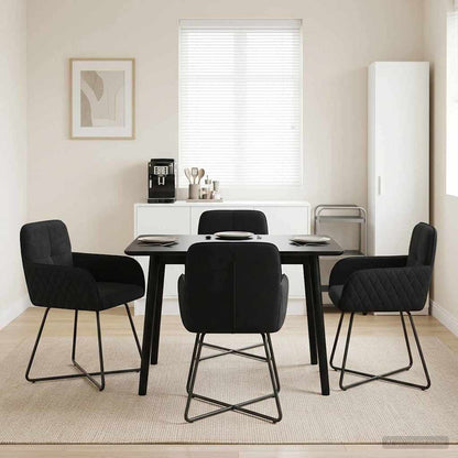 Sedie da pranzo 4 pcs Velluto Nero 59 x 56,5 x 86 cm | homemem39