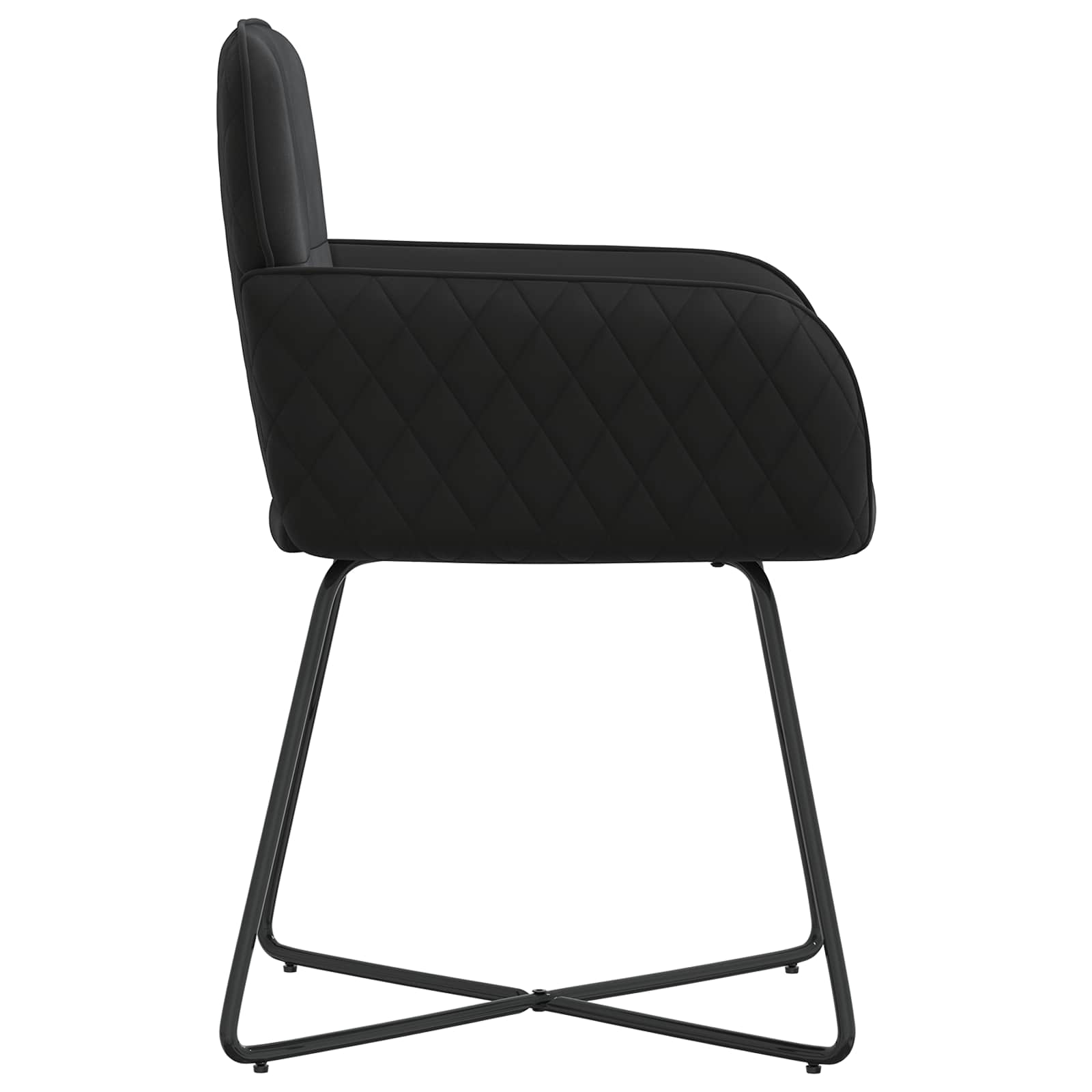 Sedie da pranzo 4 pcs Velluto Nero 59 x 56,5 x 86 cm | homemem39