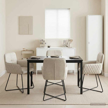 Sedie da pranzo 4 pcs Velluto Crema 59 x 56,5 x 86 cm | homemem39