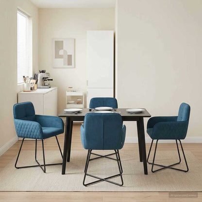 Sedie da pranzo 4 pcs Velluto Blu 59 x 56,5 x 86 cm | homemem39