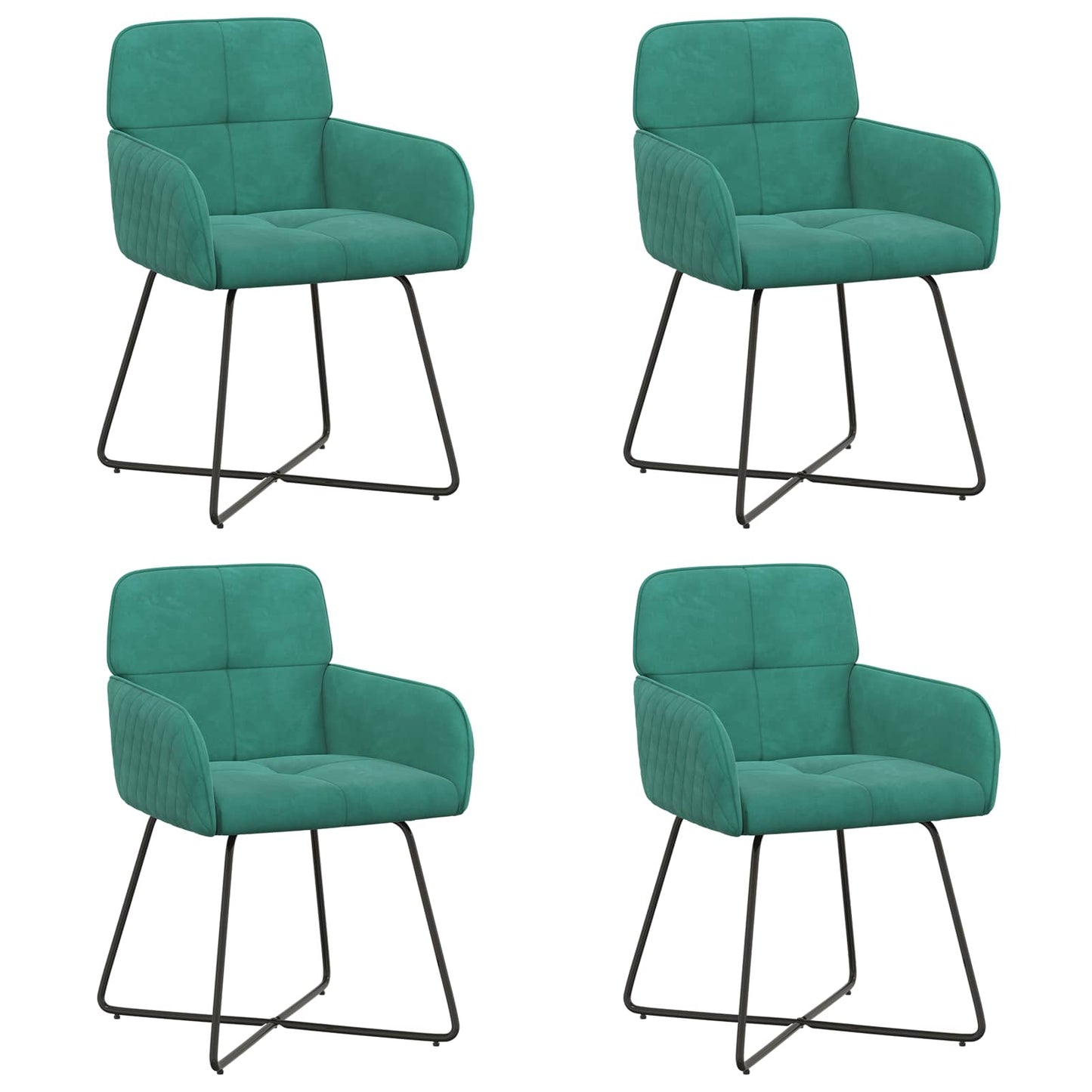 Sedie da pranzo 4 pcs Velluto Turchese 59 x 56,5 x 86 cm | homemem39