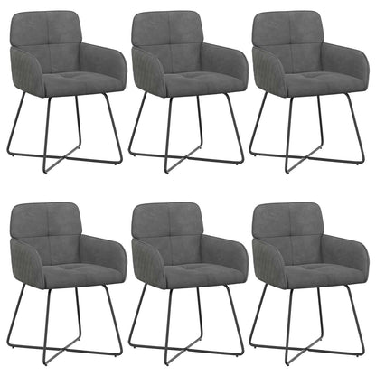 Sedie da pranzo 6 pcs Velluto Grigio Scuro 59 x 56,5 x 86 cm | homemem39