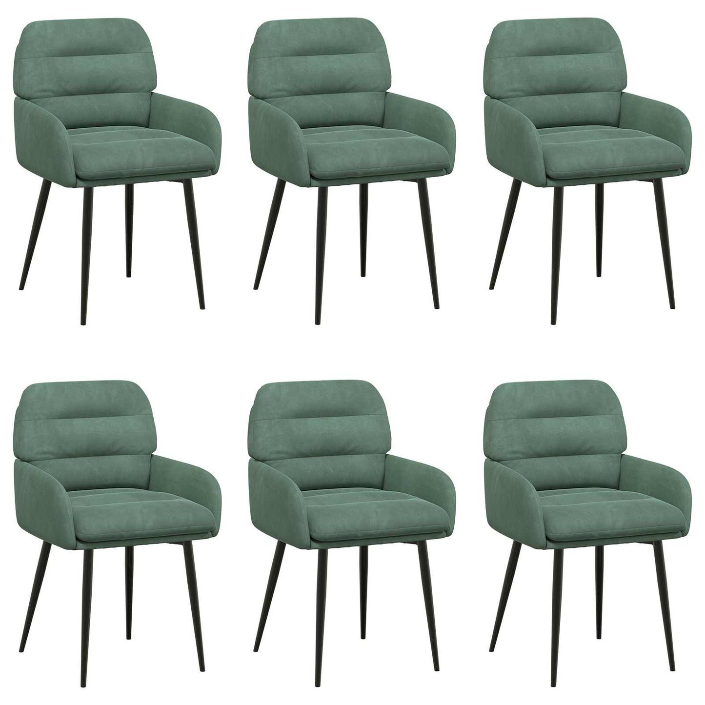 Sedie da pranzo 6 pcs Velluto Verde Mare 59 x 59,5 x 90 cm | homemem39