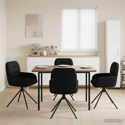 Sedie da pranzo girevoli 4 pcs Similpelle Nero | homemem39