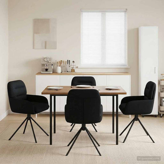 Sedie da pranzo girevoli 4 pcs Similpelle Nero | homemem39