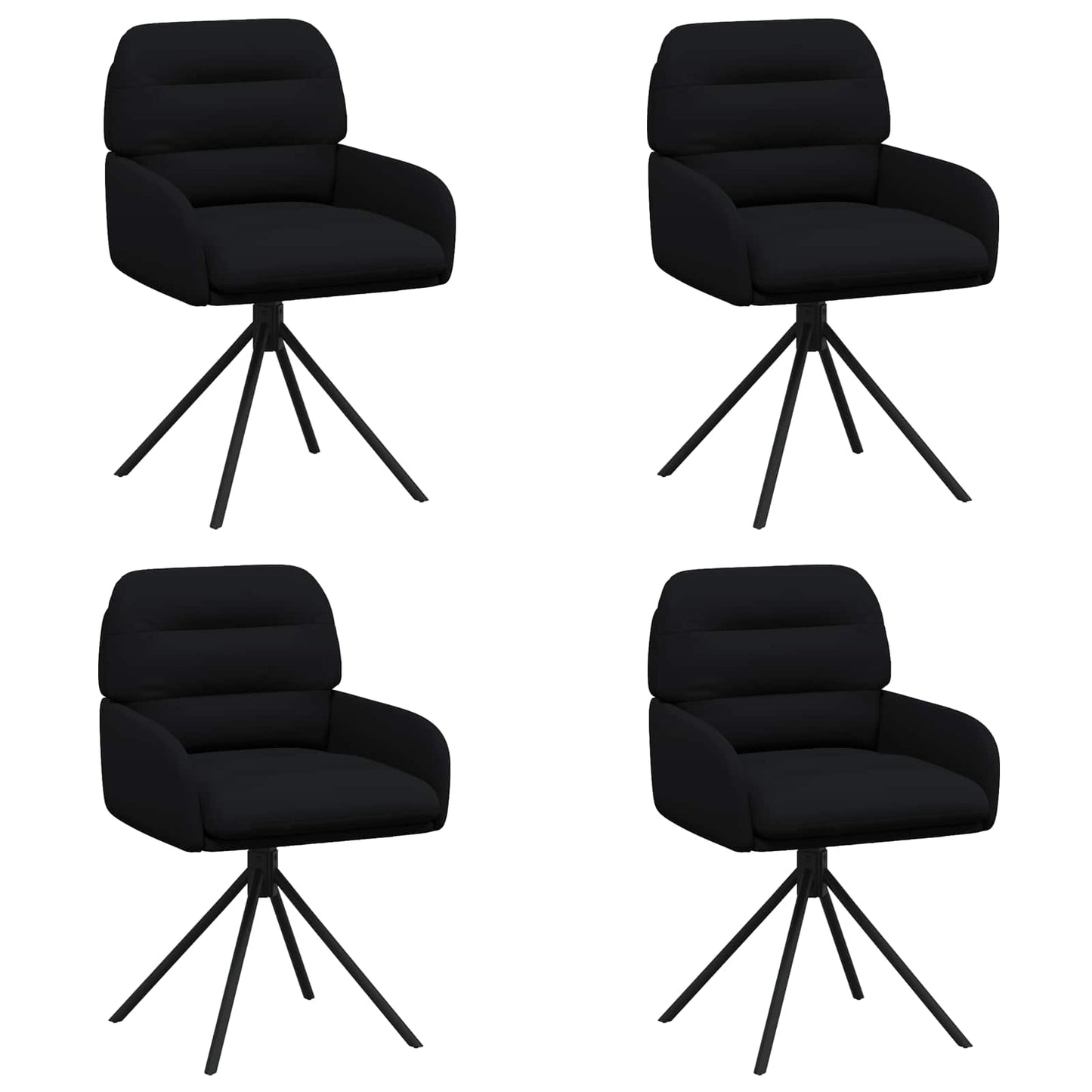 Sedie da pranzo girevoli 4 pcs Similpelle Nero | homemem39