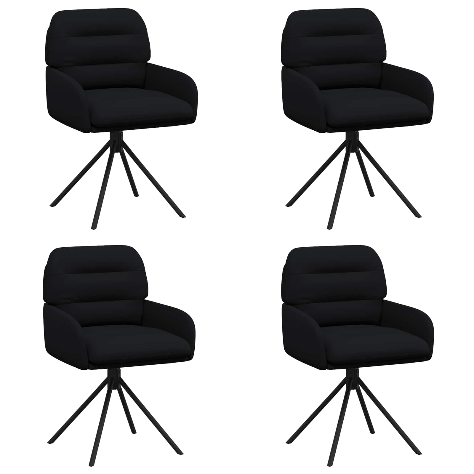 Sedie da pranzo girevoli 4 pcs Similpelle Nero | homemem39