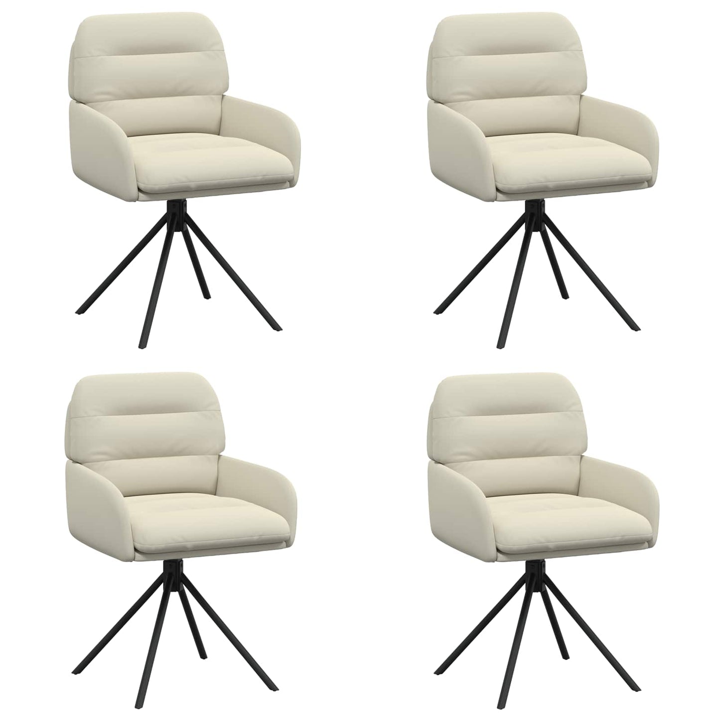 Sedie da pranzo girevoli 4 pcs Similpelle Crema