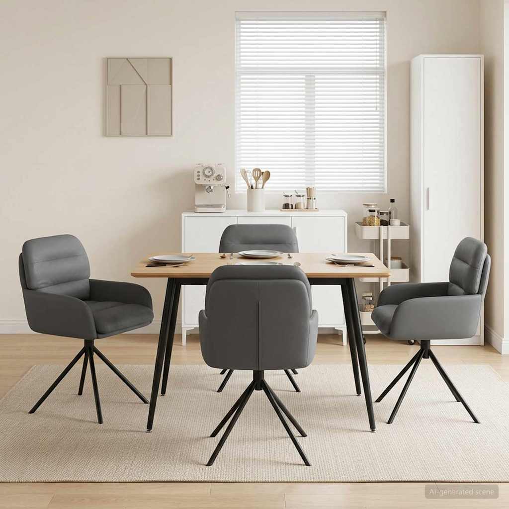 Sedie da pranzo girevoli 4 pcs Similpelle Grigio
