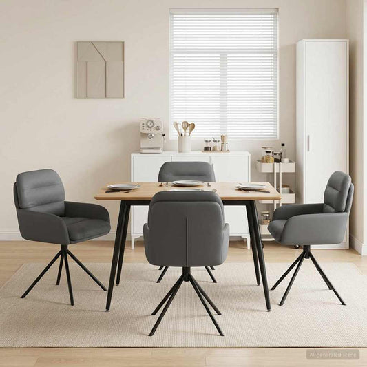 Sedie da pranzo girevoli 4 pcs Similpelle Grigio