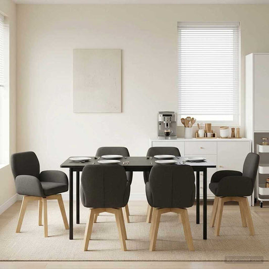 Sedie da pranzo girevoli 6 pcs Bouclé Grigio Scuro | homemem39
