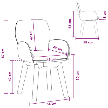 Sedie da pranzo girevoli 6 pcs Bouclé Nero 54 x 58 x 87 cm | homemem39