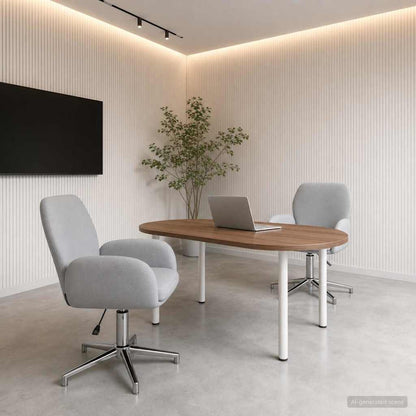 Sedie da scrivania girevoli 2 pz 54 x 58 x 90 cm Grigio Chiaro