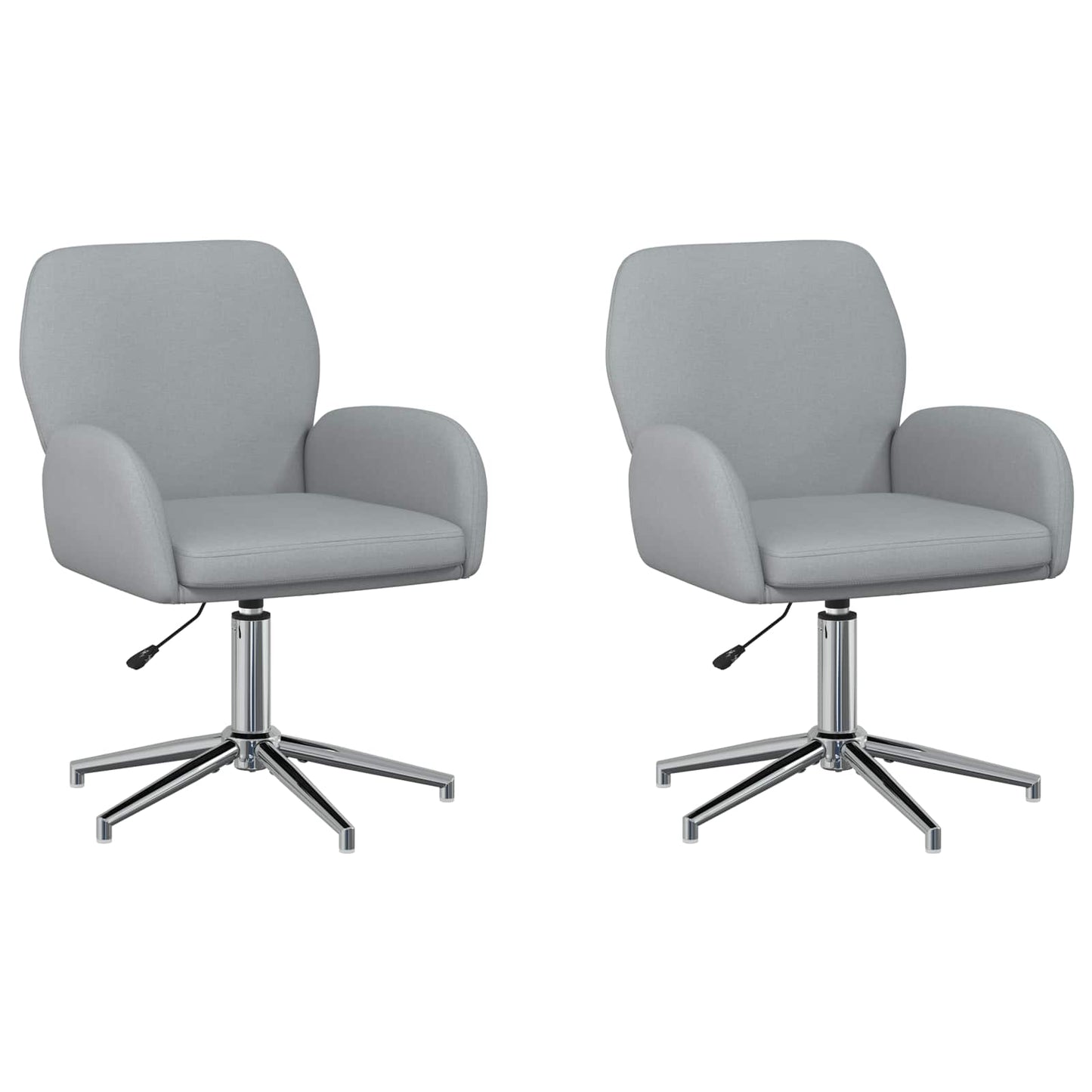 Sedie da scrivania girevoli 2 pz 54 x 58 x 90 cm Grigio Chiaro