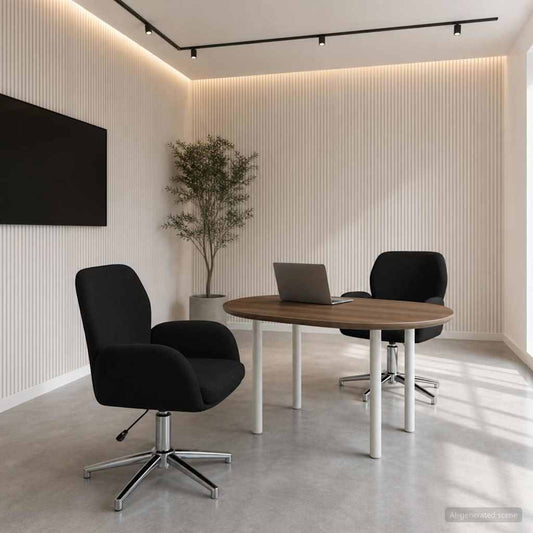Sedie da scrivania girevoli 2 pz 54 x 58 x 90 cm Nero Tessuto | homemem39