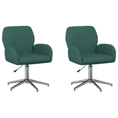 Sedie da scrivania girevoli 2 pz 54 x 58 x 90 cm Verde Scuro | homemem39