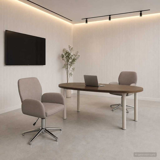 Sedie da scrivania girevoli 2 pz 54 x 58 x 90 cm Tortora
