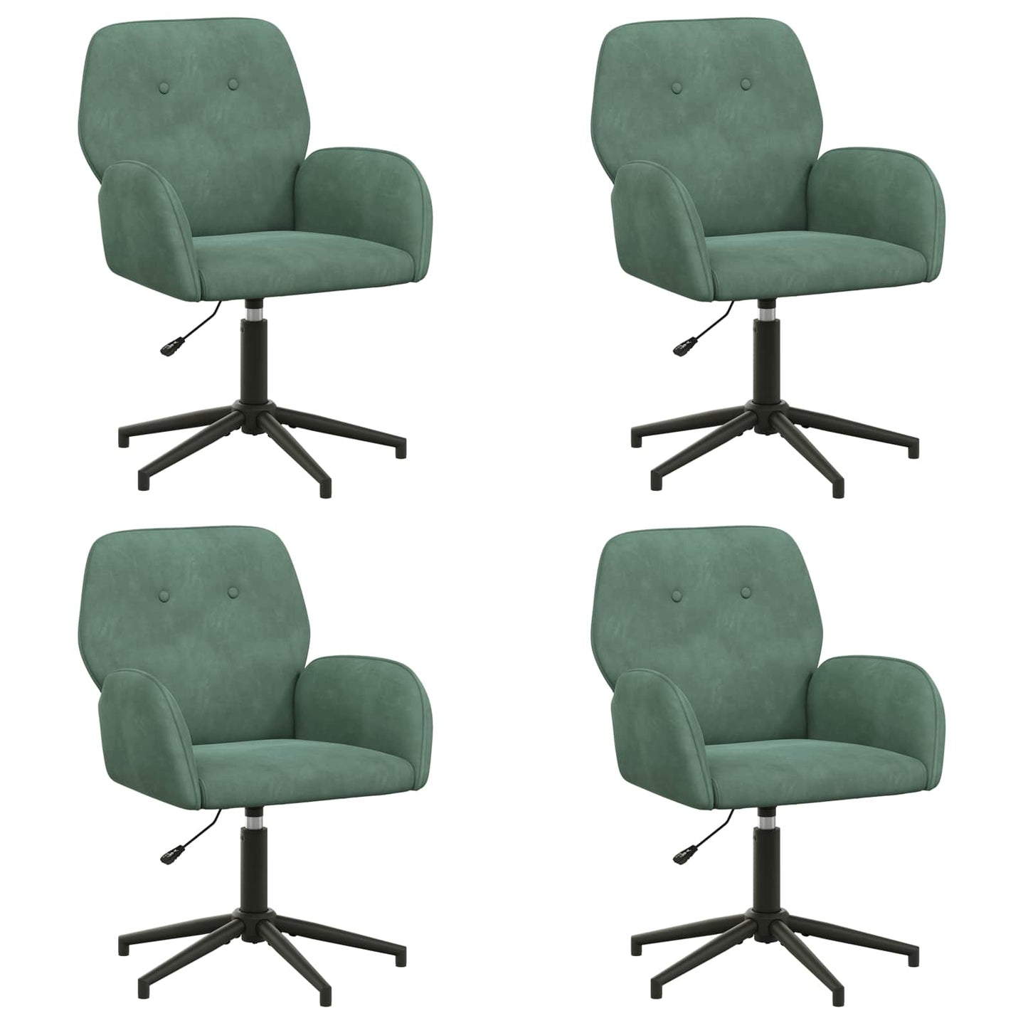 Sedie da scrivania girevoli 4 pz 54 x 55 x 90 cm Verde Mare | homemem39