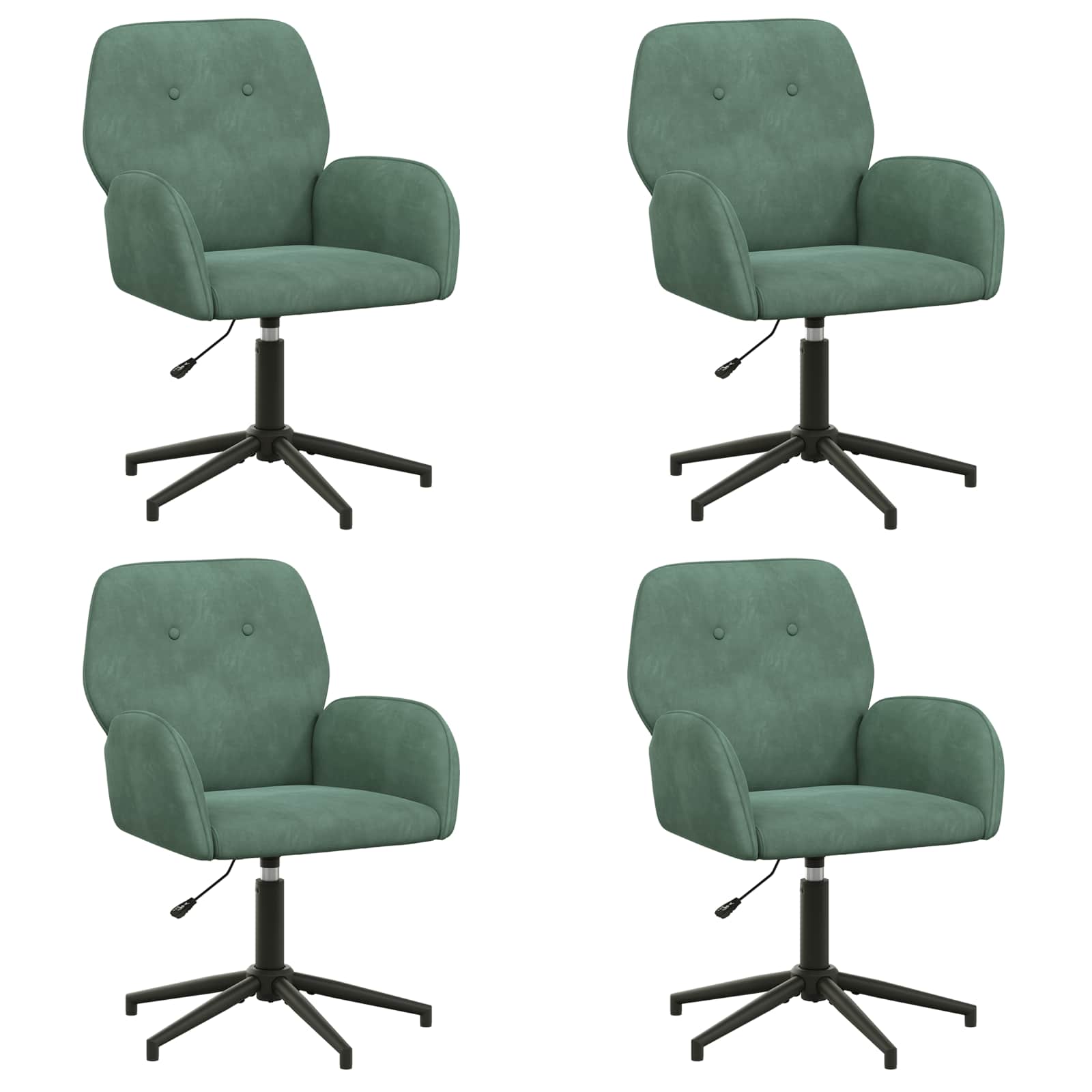 Sedie da scrivania girevoli 4 pz 54 x 55 x 90 cm Verde Mare | homemem39