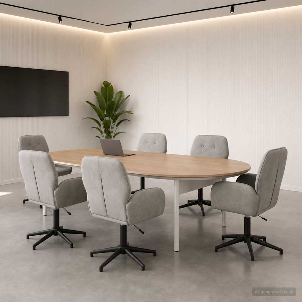 Sedie da scrivania girevoli 6 pz 54 x 55 x 90 cm Grigio Chiaro
