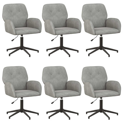 Sedie da scrivania girevoli 6 pz 54 x 55 x 90 cm Grigio Chiaro