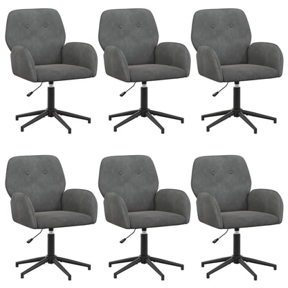 Sedie da scrivania girevoli 6 pz 54 x 55 x 90 cm Grigio Scuro
