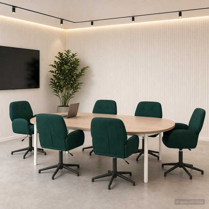 Sedie da scrivania girevoli 6 pz 54 x 55 x 90 cm Verde Scuro