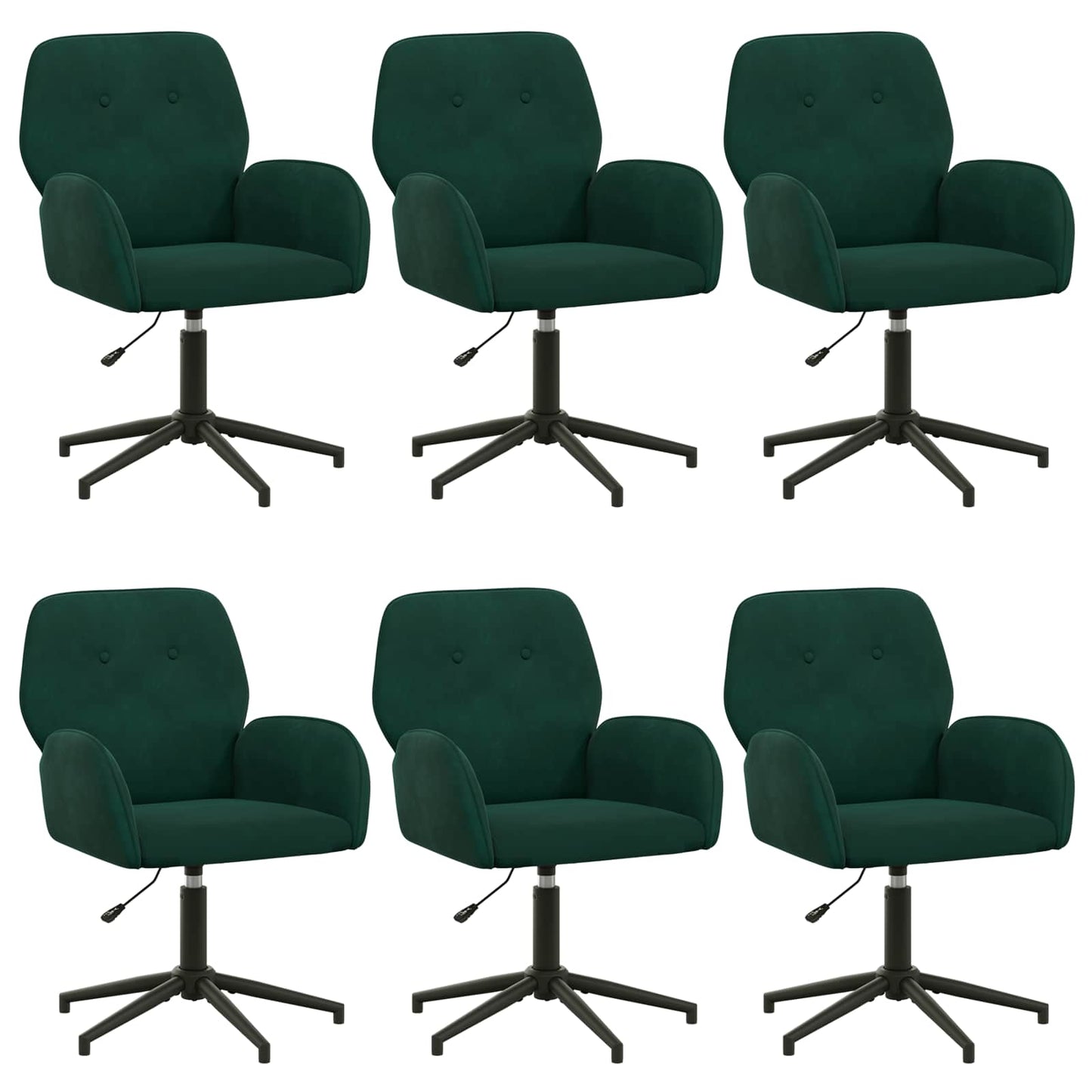 Sedie da scrivania girevoli 6 pz 54 x 55 x 90 cm Verde Scuro | homemem39