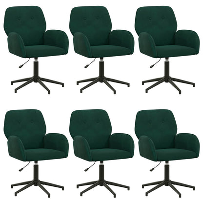 Sedie da scrivania girevoli 6 pz 54 x 55 x 90 cm Verde Scuro | homemem39