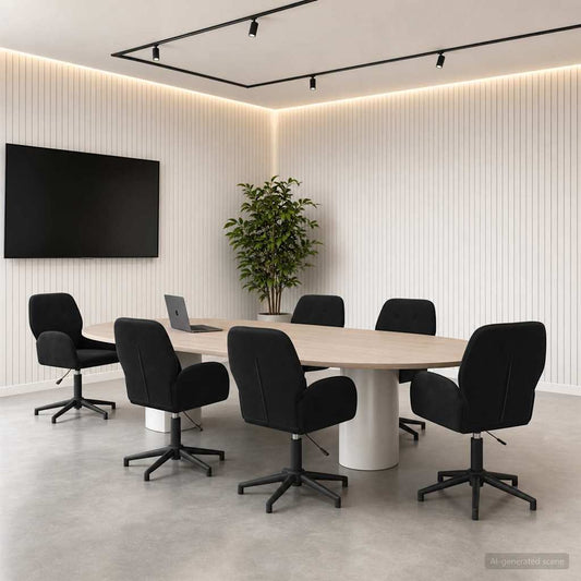 Sedie da scrivania girevoli 6 pz 54 x 55 x 90 cm Nero Velluto