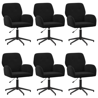 Sedie da scrivania girevoli 6 pz 54 x 55 x 90 cm Nero Velluto