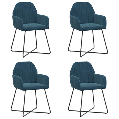 Sedie da pranzo 4 pz Velluto Blu 55 x 50 x 84 cm | homemem39