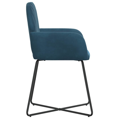 Sedie da pranzo 4 pz Velluto Blu 55 x 50 x 84 cm | homemem39