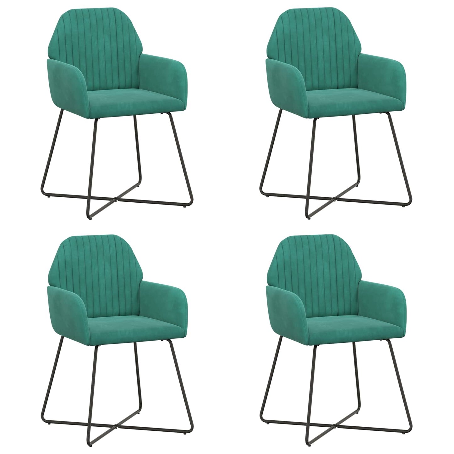 Sedie da pranzo 4 pcs Velluto Turchese 55 x 50 x 84 cm | homemem39