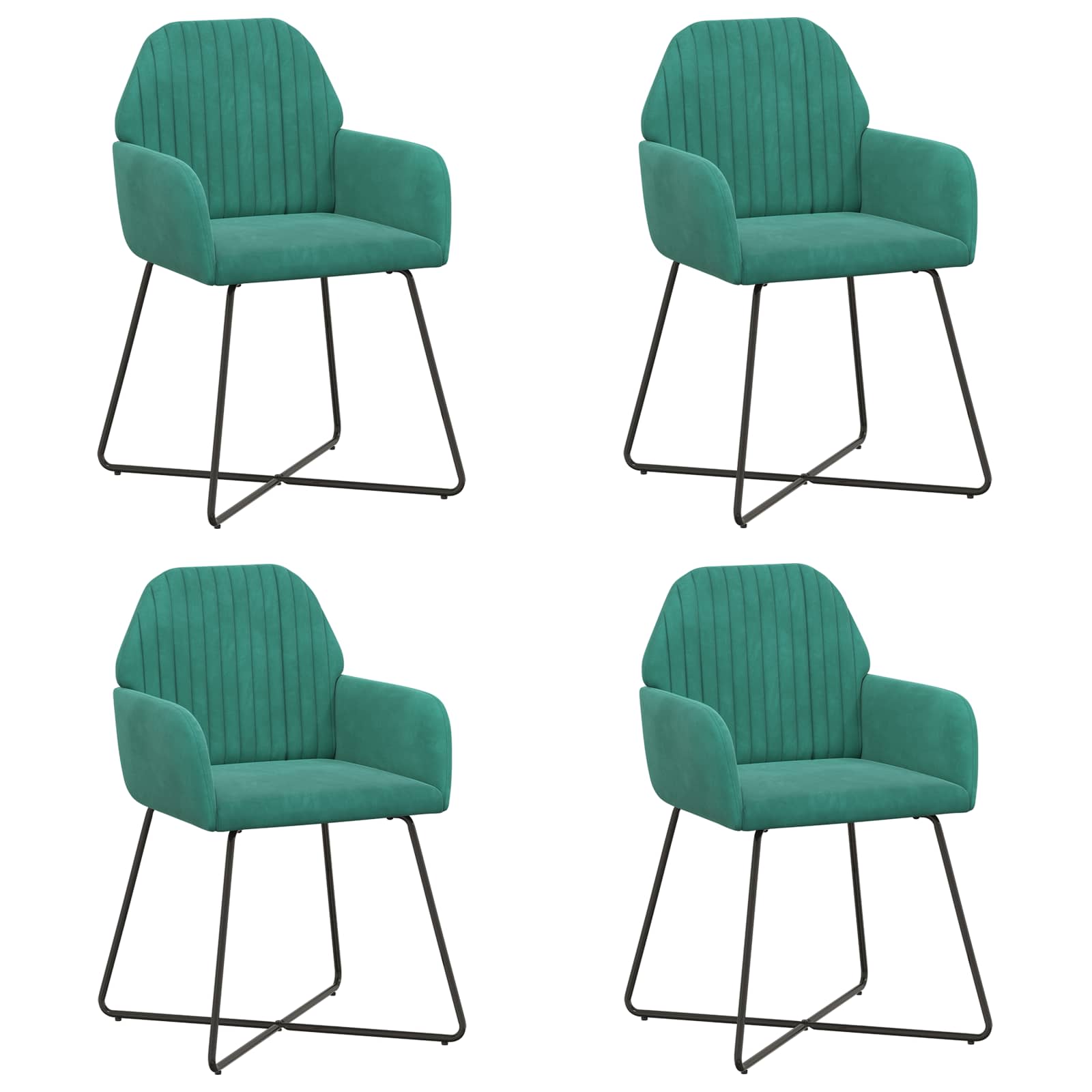 Sedie da pranzo 4 pcs Velluto Turchese 55 x 50 x 84 cm | homemem39