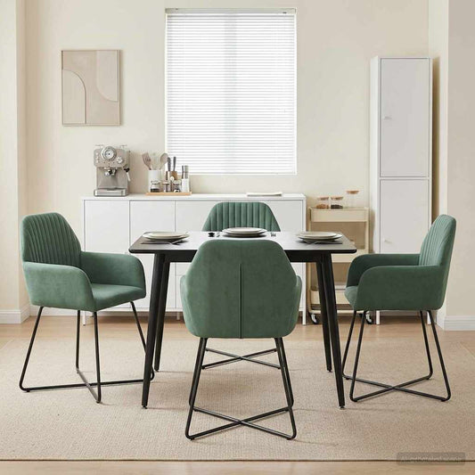 Sedie da pranzo 4 pcs Velluto Verde Mare 55 x 50 x 84 cm | homemem39