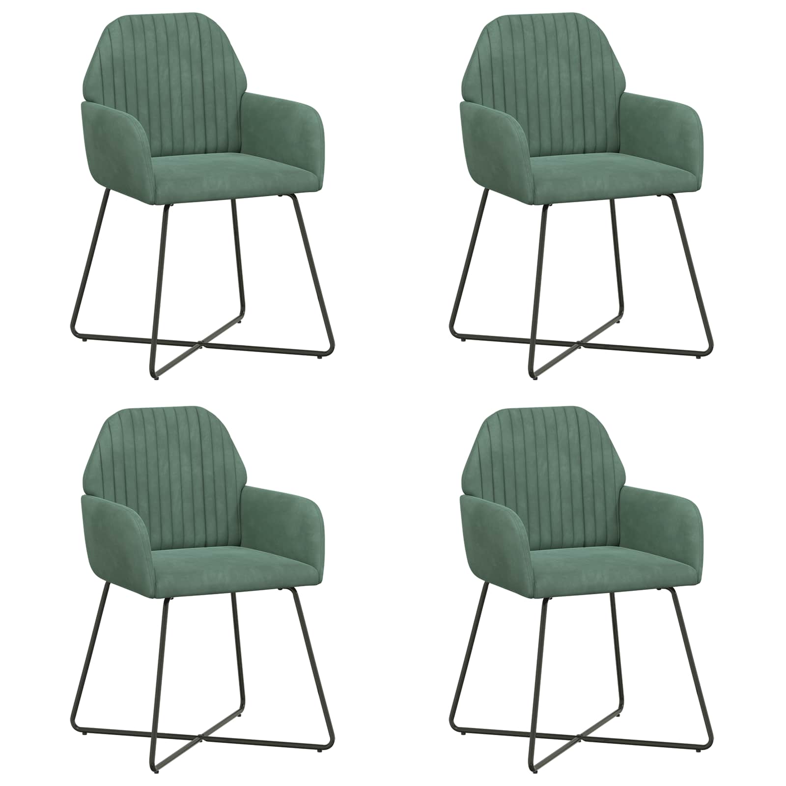 Sedie da pranzo 4 pcs Velluto Verde Mare 55 x 50 x 84 cm | homemem39