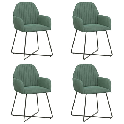 Sedie da pranzo 4 pcs Velluto Verde Mare 55 x 50 x 84 cm | homemem39